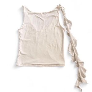 Gaze Cream Asymmetrical Tank Top